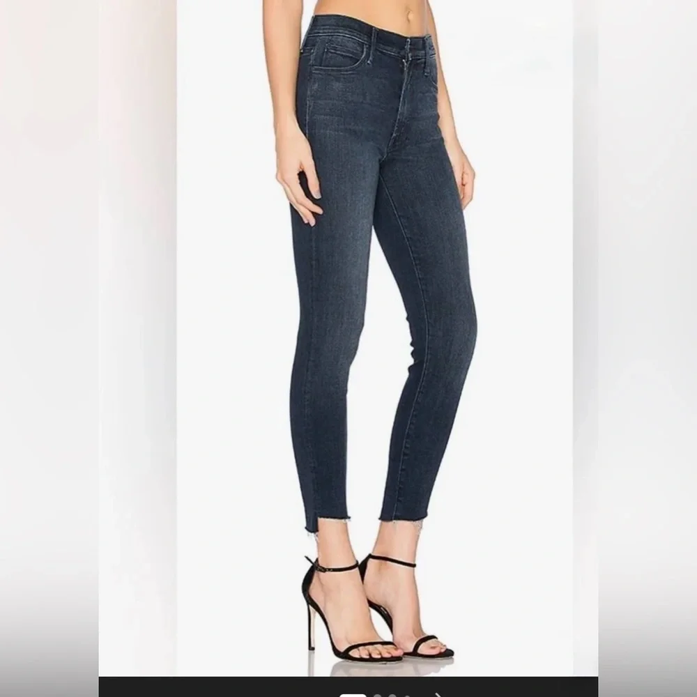 Mother Stunner Zip Ankle Step Fray Jeans, Blue, Women's, 29